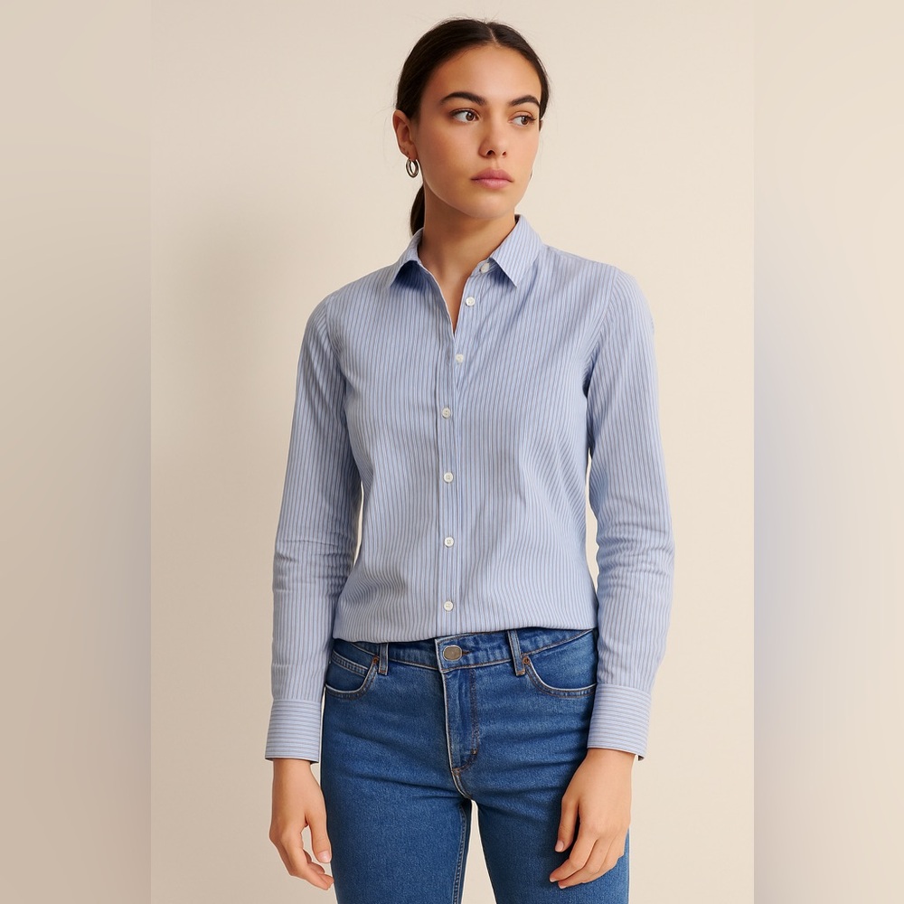 Banana Republic Light Blue Striped Shirt